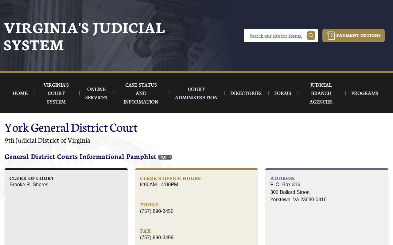 York County released inmate General District Court record portal