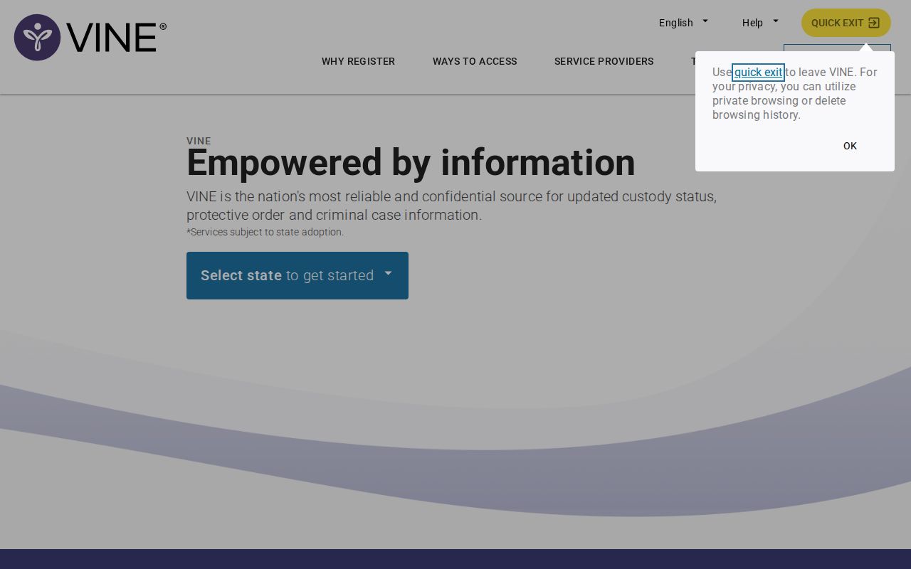 York County VINELink release search and released-status interface